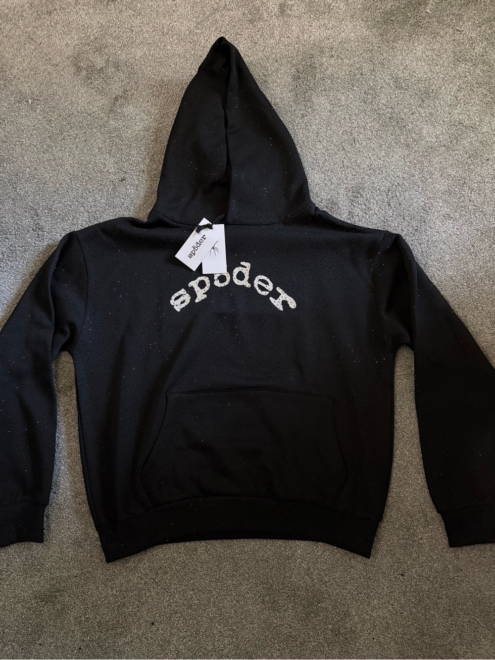 Spyder Black Hoodie with White Logo Tags